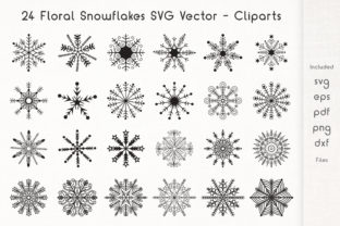 24 Floral Snowflakes: A Versatile Design Resource for Creative Projects
