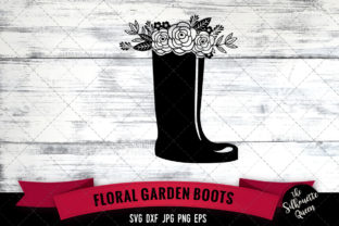 Floral Gardening Boots: A Versatile SVG Design Asset